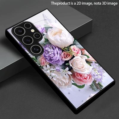 Bouquet Pattern 2D Phone Case for Samsung S26 S25 S24 S23 S22 S21 S20 A56 A55 A36 Tempered Glass Protective Cover
