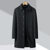 Cashmere coat men's handmade double-sided woolen down windbreaker middle-aged and elderly dad's winter lapel coat