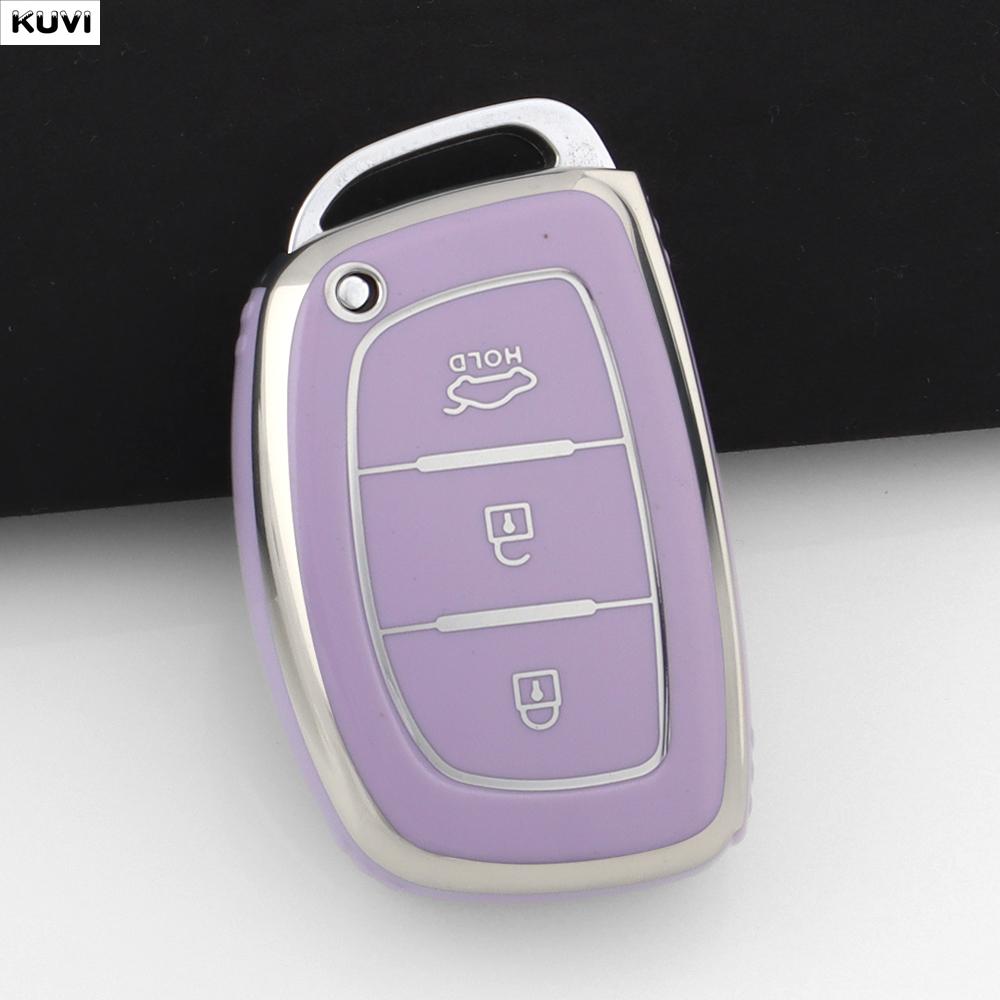 EEJQ9 Hot TPU Car Smart Key Case Cover For Hyundai Tucson Santa Fe Rena Sonata Elantra Creta Ix35 Ix45 I10 I30 I40 Keychain Holder Fob
