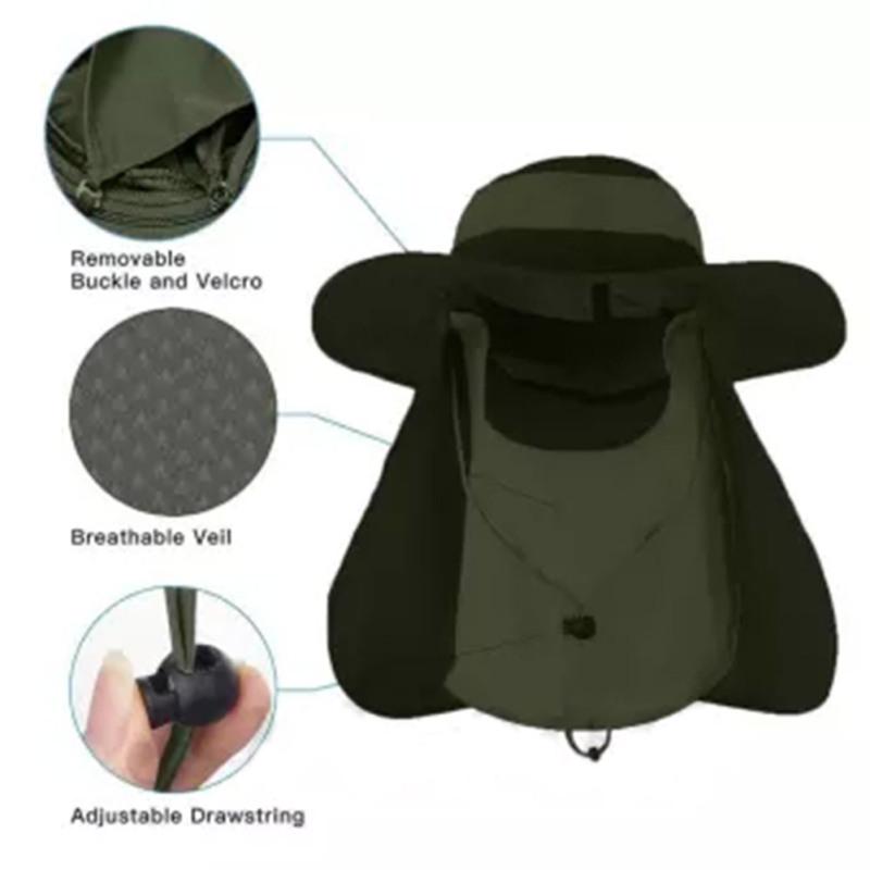 Pălărie de pescuit impermeabilă și rezistentă la vânt, anti-UV, la modă, în aer liber