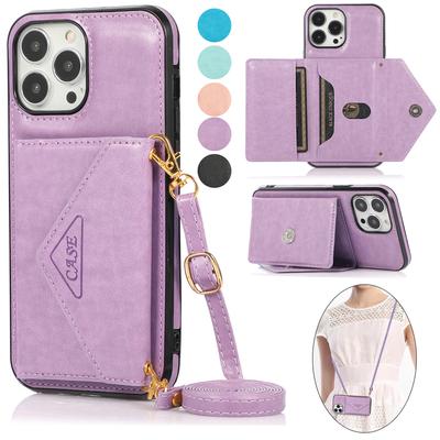 Crossbody Kart Yuvası Flip Cüzdan Kılıf Samsung S24 S23 S22 S21 S20Ultra Artı S23FE Note20Ultra A14 A54 iPhone 15 14 Artı 13 12 11 Pro Max