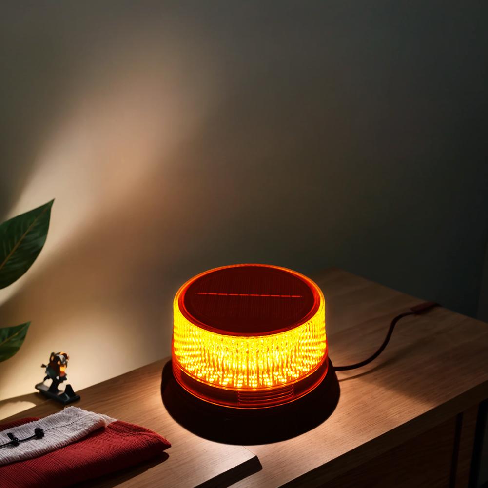 Solar Strobe Warning Light Rechargeable LED Strobe Light Safety Flashing Light for Road Construction Vehicle