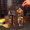 QmXCyzl Wooden DIY Dollhouse Kit with Miniature 3D Bookstand and Holiday Gift Building Scenario (Magic Coffee)
