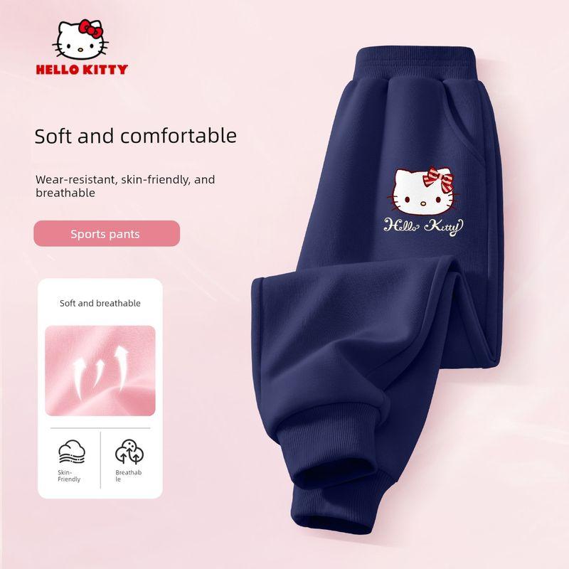 Pantalon pour Filles Hello Kitty Printemps et Automne 2026 Nouveau Pantalon de Sport pour Enfants Pantalon de Jogging Style Printemps Fin pour l'École