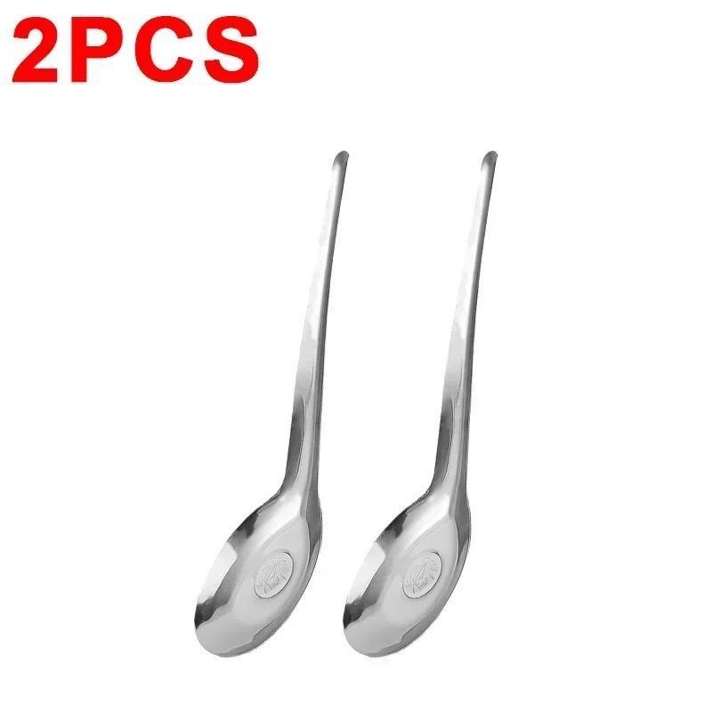 

2/5/10 шт. ложка из нержавеющей стали большой емкости для рисового супа, обеденная ложка для чая, молока, кофе, десерта, ложки, наборы столовых приборов для дома и кухни 2pcs