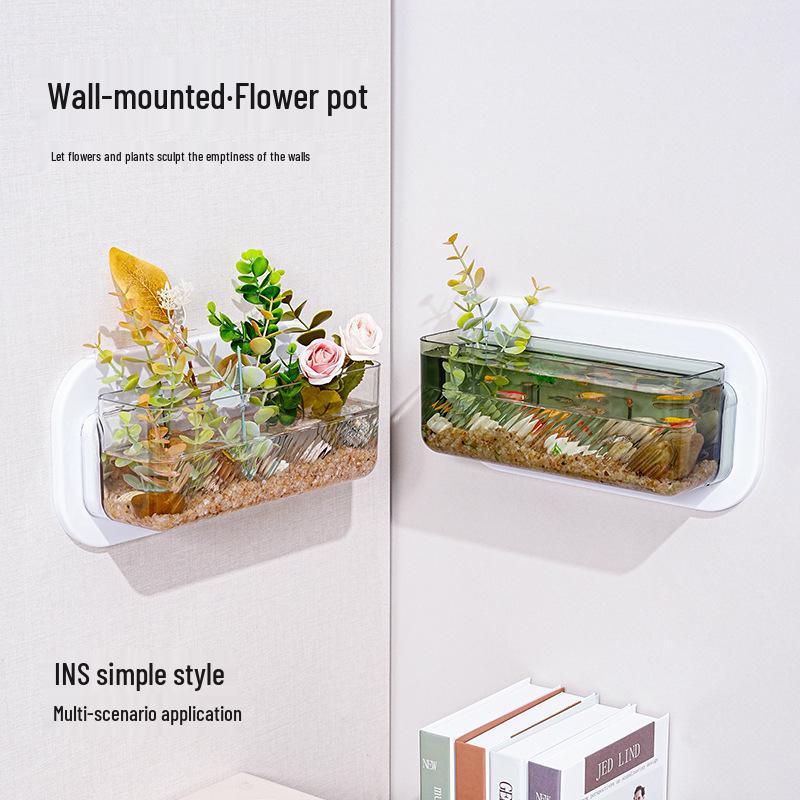 Transparent Wall-Mounted Plant & Fish Tank for Office/Living Room Décor