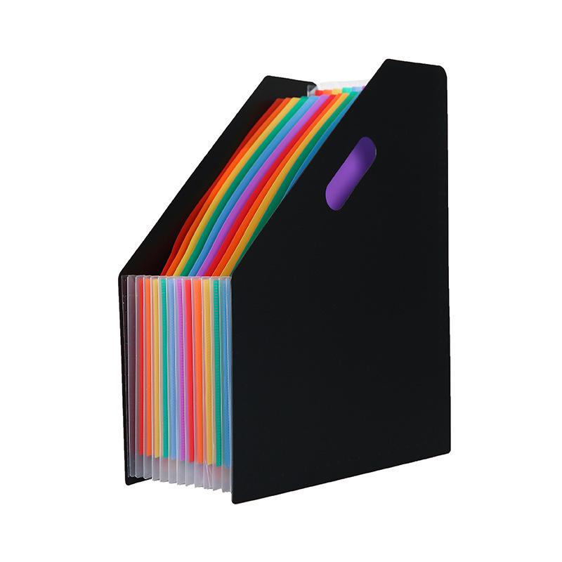 A4 Vertical Accordion File Organizer - Rainbow Desktop Storage Folder for Students and Office Use