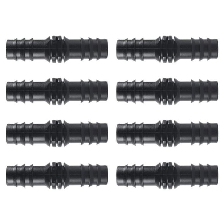8Pcs Drip Irrigation Straight Fittings Barbed Locking Butt Joint Connectors 16mm Drip Tape Tubing Sprinkler Systems