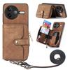For Xiaomi Poco F7 Pro 5G/Xiaomi Redmi K80 5G PU Leather Phone Back Cover with Zipper Card Holder and Long Strap