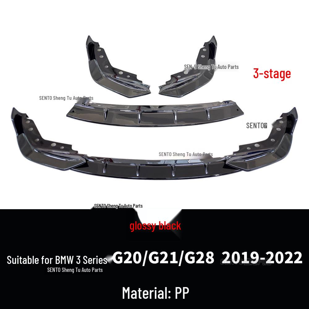 Compatible with 2019-2022 BMW 3 Series G20 Front Bumper Three-Piece Lower Lip Surround