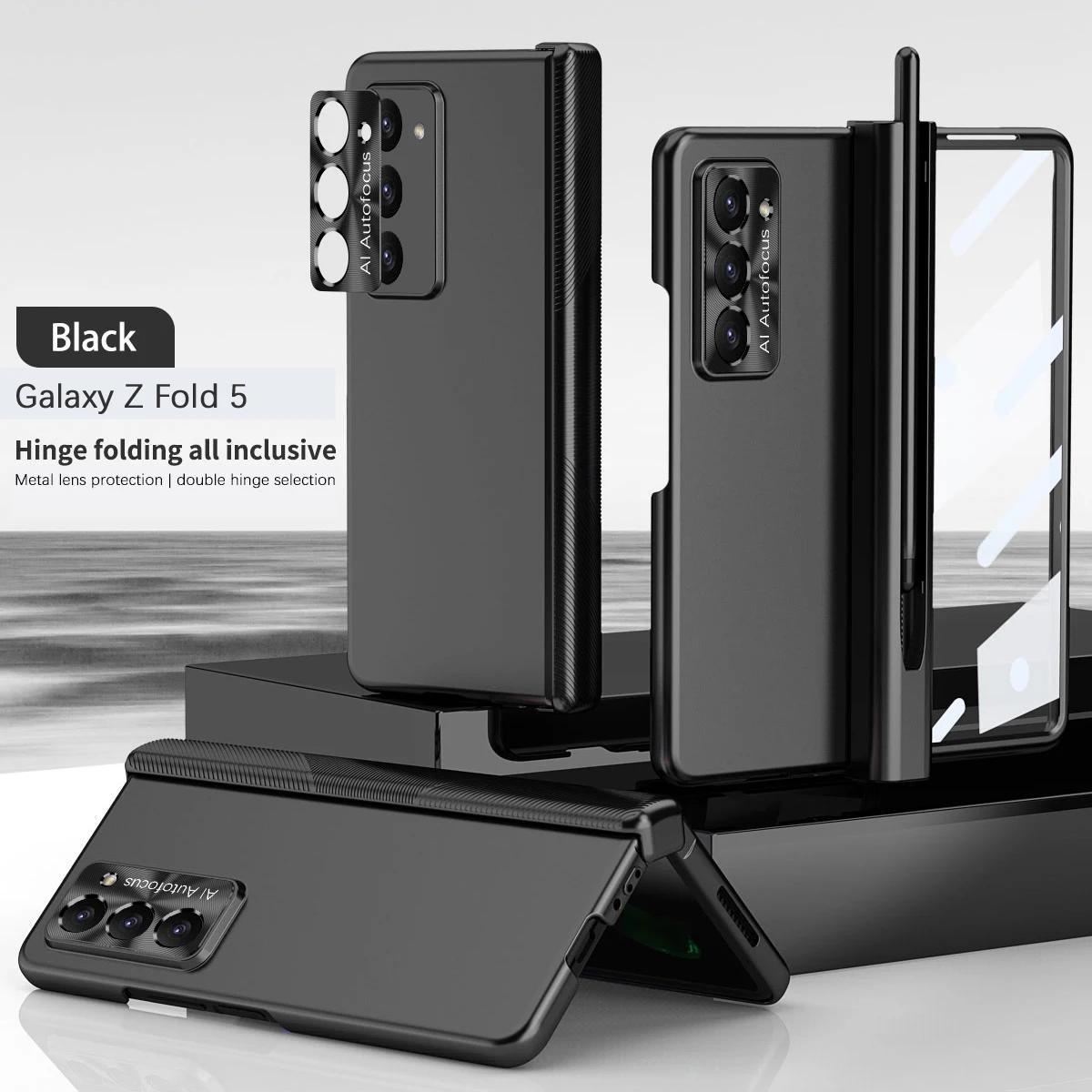 

З сенсорним пером для Samsung Galaxy Z Fold 6 5 4 3 чохол петля магнітний протиударний захисний екран загартована плівка складаний чохол For Galaxy Z Fold 4