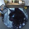 Magical Black Cat Round Area Rug,Carpet Rug for Living Room Bedroom Sofa Playroom Decor,Non-slip Floor Mat