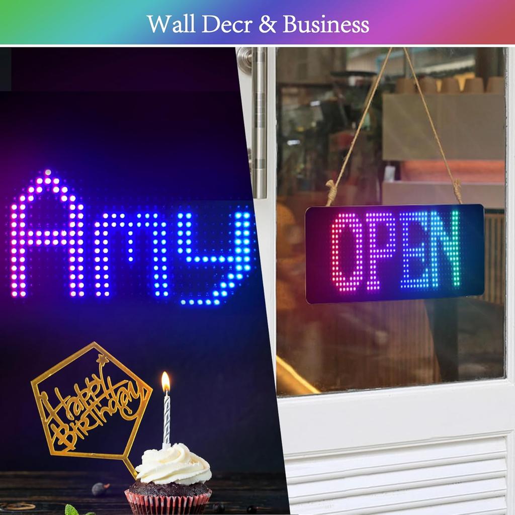 LED Matrix Pixel Panel ,USB 5V Flexible Addressable RGB Pattern Graffiti Scrolling Text Animation Display Car Shop,Bluetooth APP