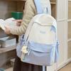 Schoolbag Blue Schoolbag Ins Niche Junior High School Female College Student Simple Korean Commuting Large Capacity High Value Backpack