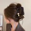 1pc Square Pearl Gold Tag Grab Clip, Women's High-end Shark Clip, New Hair Clip, Dished Hair Accessory