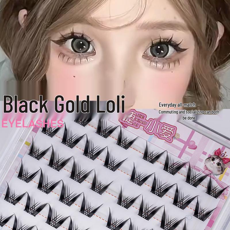 

Glue-Free Natural Black Gold Volume Eyelash Extensions - Dense, Large Capacity Segmented Clusters for Effortlessly Gorgeous Lashes