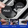 RFKNG1 2Pcs Car Leather/Carbon Fiber Water Cup Coasters Anti-Slip Pads For VW Polo Scirocco Jetta Beetle Passat Tiguan Sharan Touran