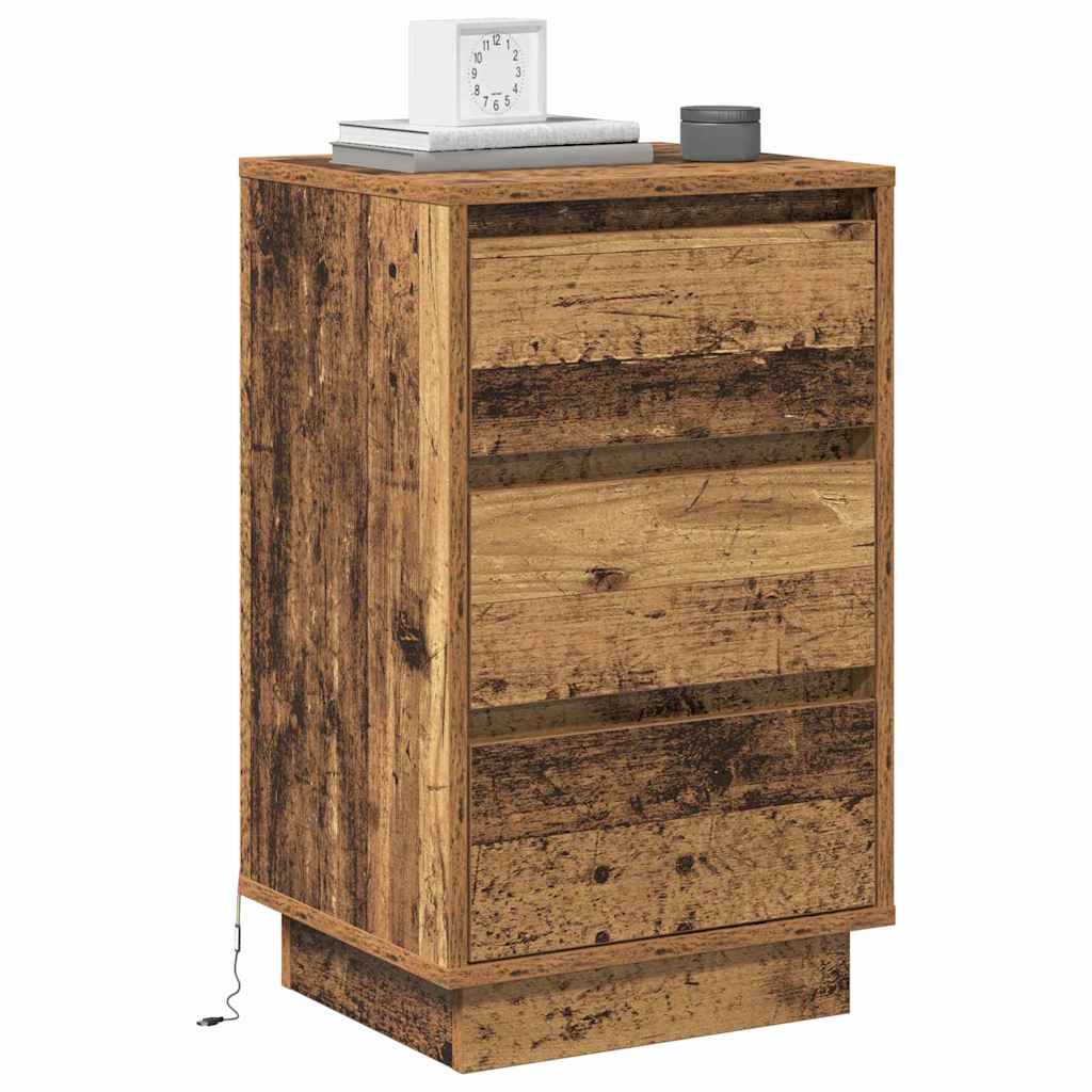 Nightstand Reclaimed Wood Look 39 x 34.5 x 65 cm Engineered Wood