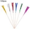100 Stück Lebensmittelstäbchen, glitzernd, rutschfest, bunte Einweg-Party-Salat-/Kuchen-/Obststäbchen, Urlaubsbedarf