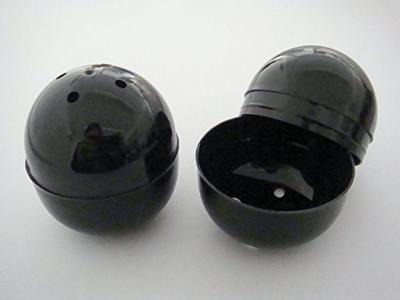 Amuse 48mm Empty Capsules for Gachapon and Capsule Toy Vending Machines, Made In Japan, Black, Pack of 100