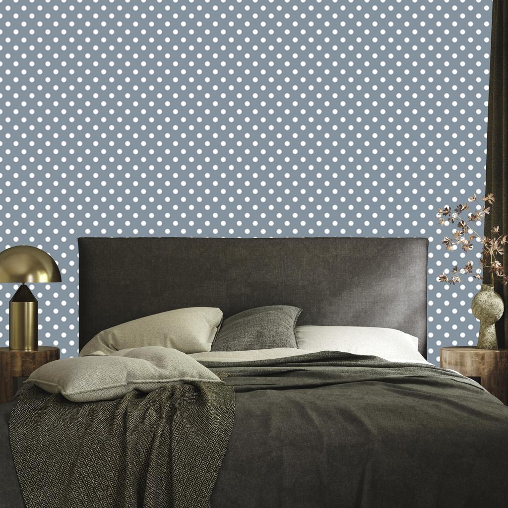 Light Gray and Blue Dots Wallpaper for Living Room and Bedroom 50x1000