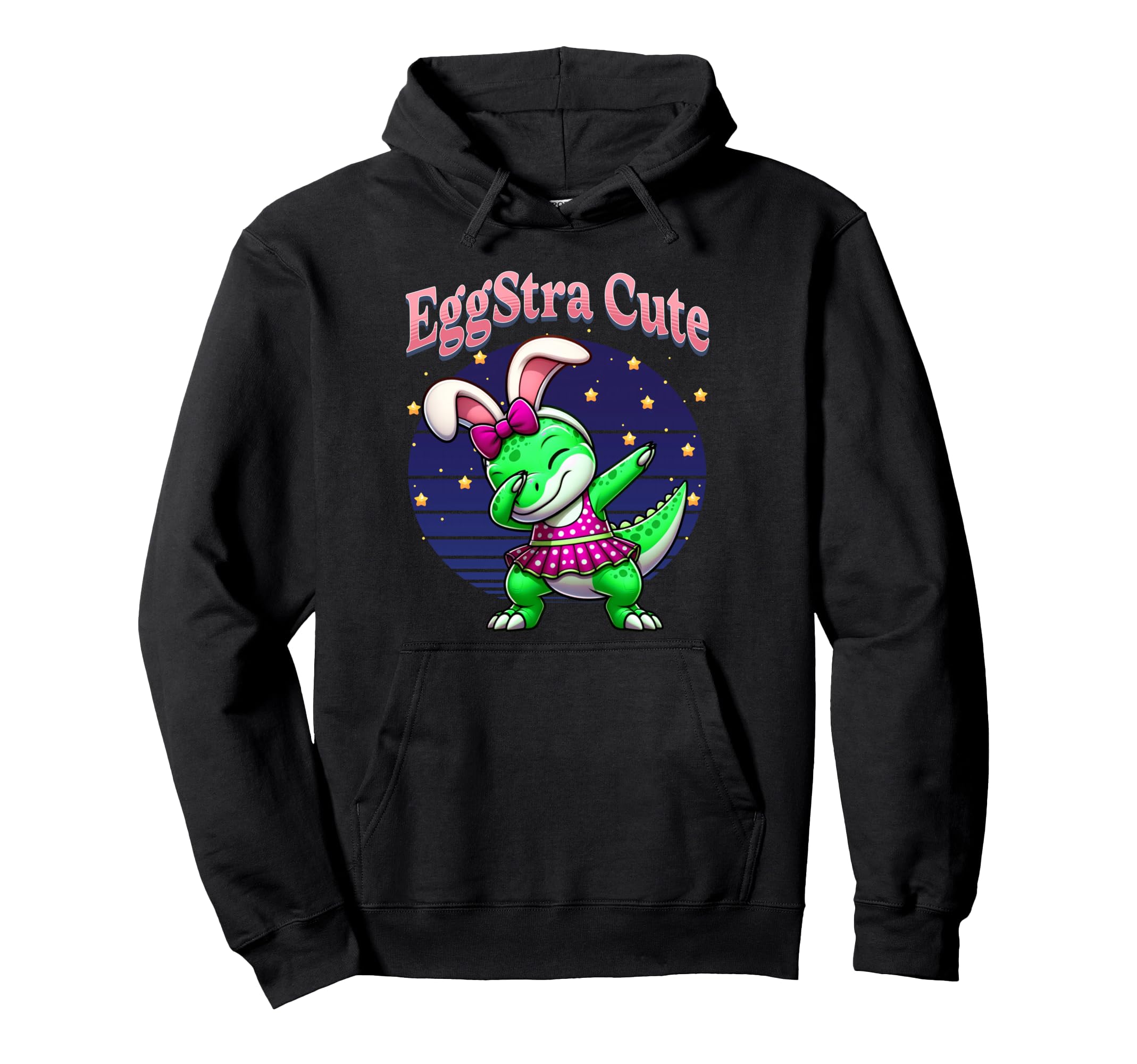 T-Rex Dinosaur Easter Bunny Dubbing Egg Strap Cute Girl Hoodie