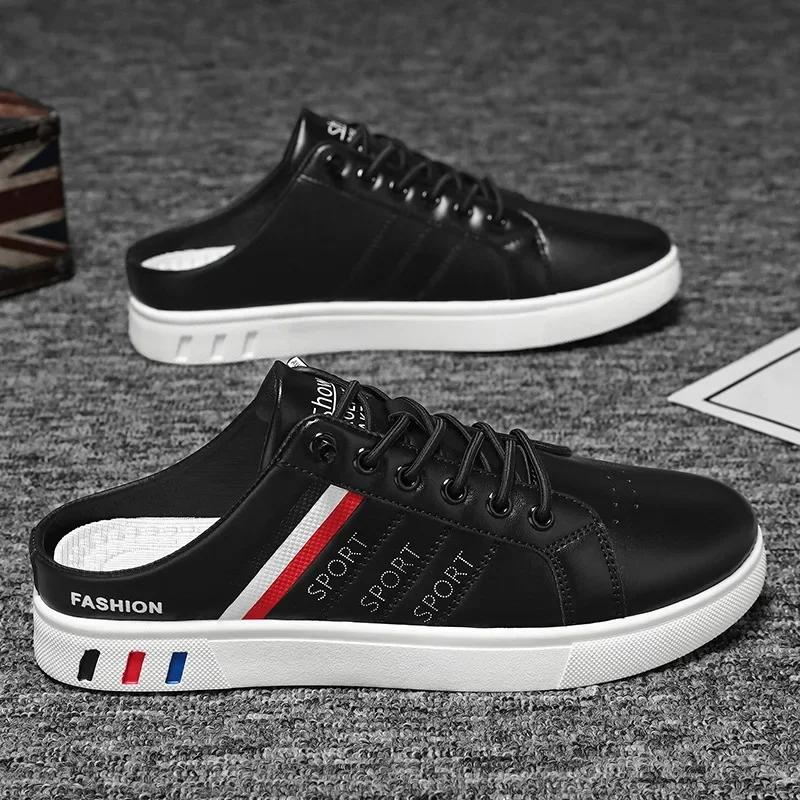 Fashion Plus Size 48 Summer Half Slippers Flat Casual Shoes for Men Slippers Man's Flats Men's Sneakers Slip-on Male Slippers Zapatos