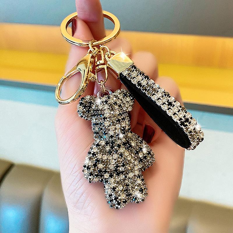 1 Τμχ Κρεμαστό Τσάντας Εξατομικευμένο Και Δημιουργικό Μπουτίκ 5εκ. Χαριτωμένο Μπρελόκ Αρκουδάκι Ένθετο Με Τεχνητή Πέτρα Κλειδοθήκη Αυτοκινήτου