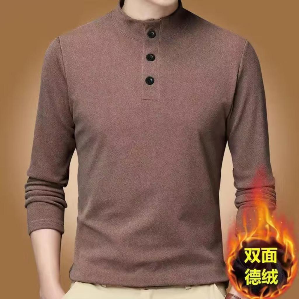 Herren Langes,Ärmeliges T,Shirt /Wintertemperatur,Regulierendes Beheiztes Beidseitiges Fleece Freizeit Unterwäsche Minimalistische Farbe Vielseitige Herrenmode