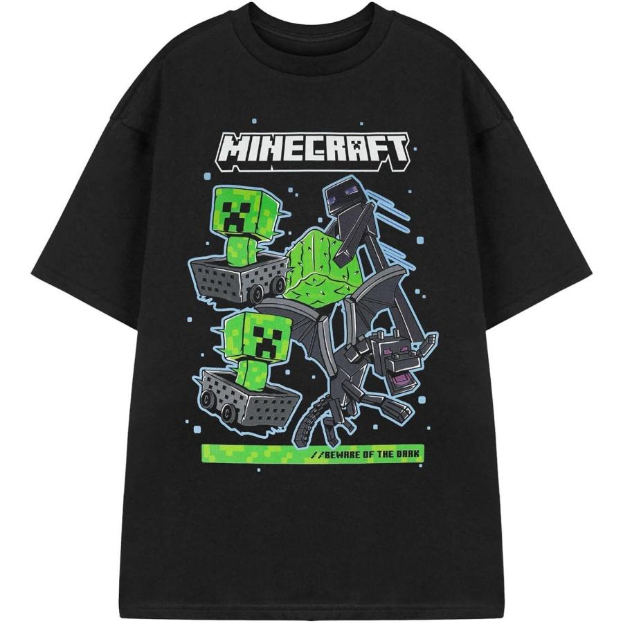 

Minecraft Mens Black Graphic Tee _ Classic Game Creeper Enderman Tshirt _ Beware of The Dark Plain Top _ Crew Neck XXXXXL різнокольоровий