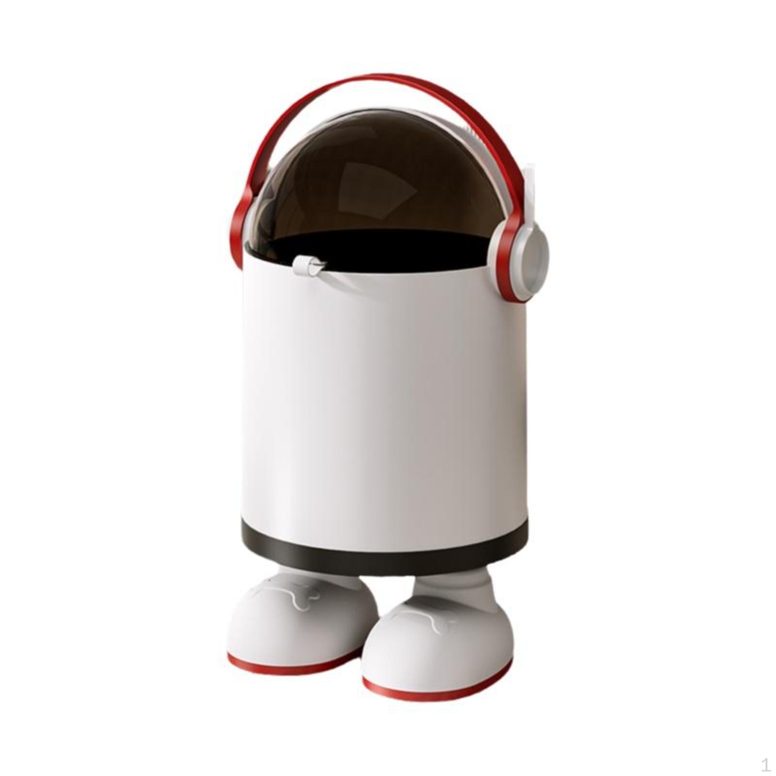 Kosz na śmieci, Duża pojemność, Automatyczna pokrywa bezdotykowa, Salon, Matowa czarna obsydianowa kosmiczna postać China Red Spaceman Standing black