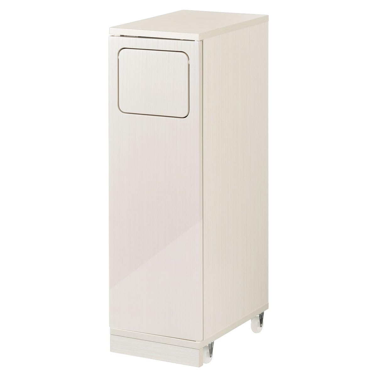 

Bon Furniture Мусорное ведро Slim 45 л Контейнер для пыли С качающейся крышкой Ширина x Глубина x Высота 80 см На колесиках Вертикальный рисунок дерева Открытие справа Белый [Готовое изделие] белый