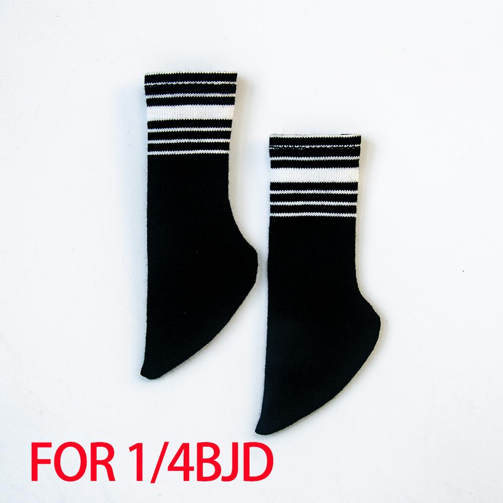 

1/4 BJD Fashion Casual Knit Sports Short Socks Black White Striped Socks for 40cm SD/DD Jointed Doll Accessories for 1 4BJD size