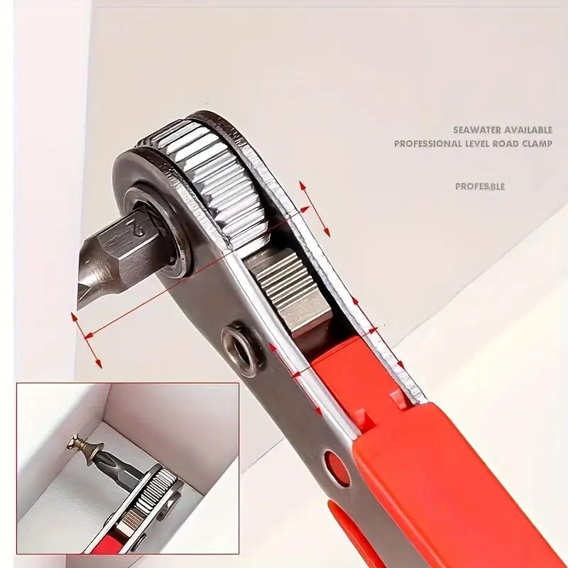 

Ручка гаечного ключа для узких пространств, спереди и сзади, локтевой ключ, изгиб под прямым углом, крестовая отвертка, стальной материал, красный, требует сборки Cross head