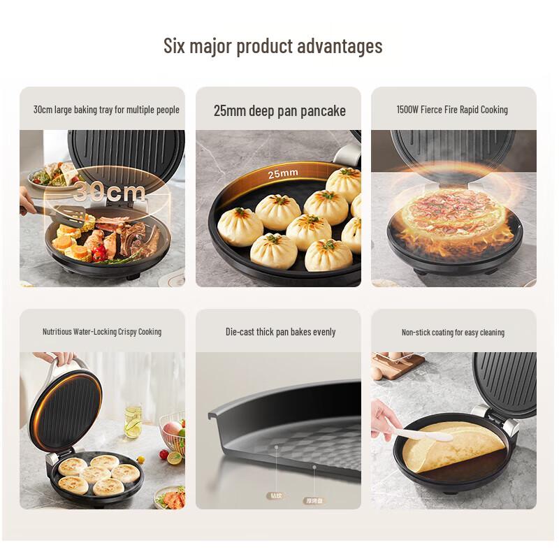 SUPOR Double-Sided Electric Pancake Maker & Griddle CN Plug (adapter Included)
