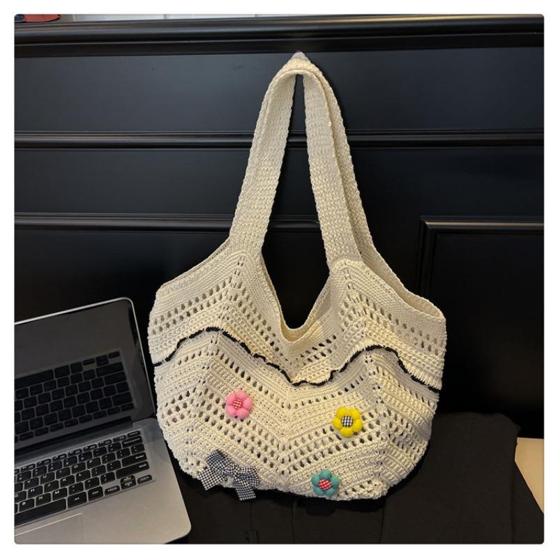 Woven Bag Women's Large-capacity New Niche Design Hollow Shoulder Bag Texture Popular Tote Bag