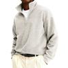 Men’s Quarter Zip Pullover Fleece Long Sleeve Stand Collar Lightweight Pullover Casual Loose Fit Top for Everyday Wear