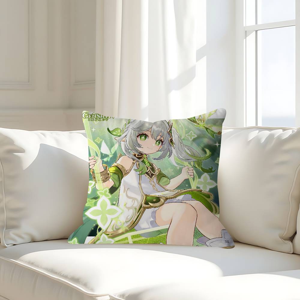Süßes N-Nahida G-Genshin Kissen Geschenk Heim Büro Dekoration Schlafzimmer Sofa Auto Kissenbezug Hülle 45x45
