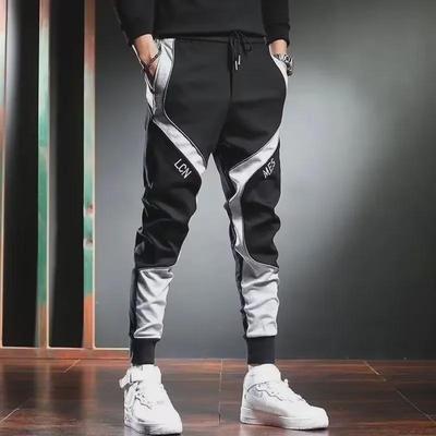 Men's Trendy Loose Sports Overalls: Summer Lightweight Stitching Casual Trousers