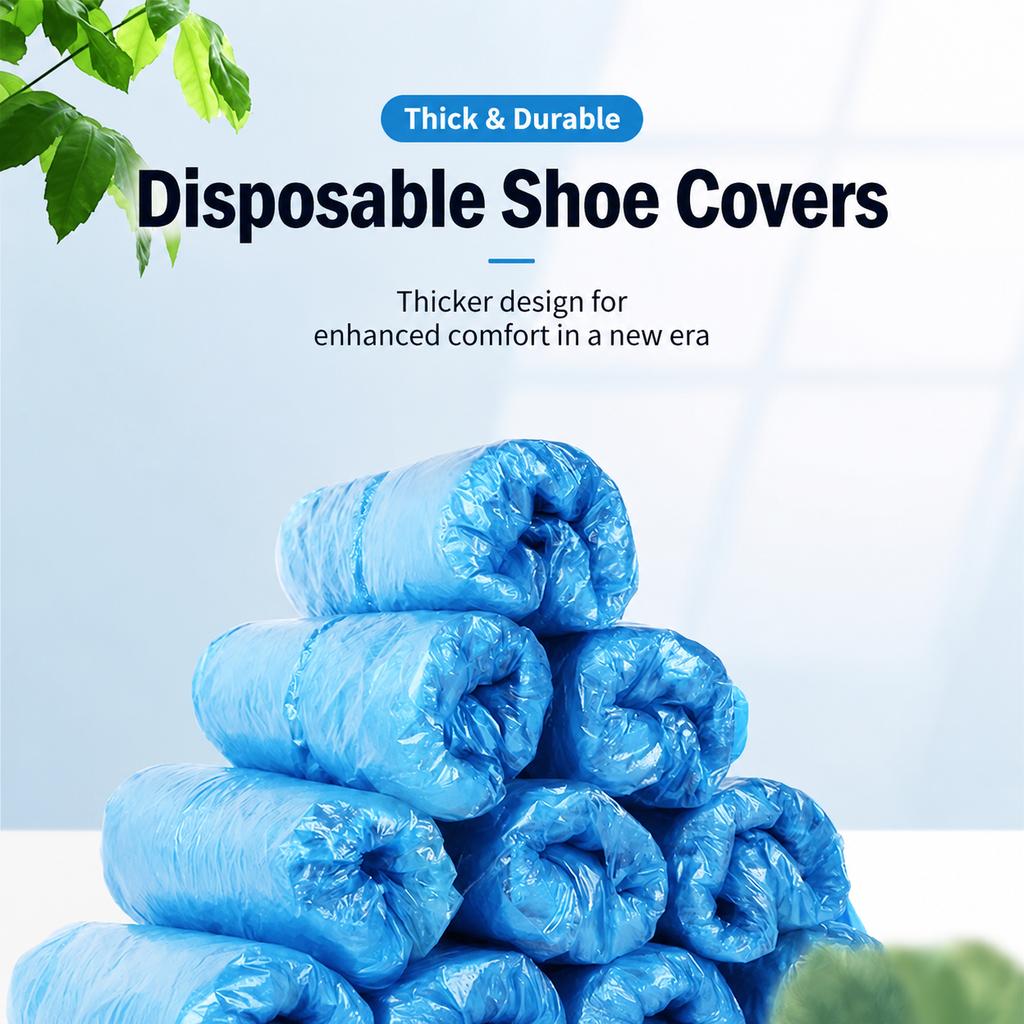Disposable Plastic Shoe Covers Thickened Household Foot Protector Waterproof Wear-resistant Non-slip Boot Wrap for Computer