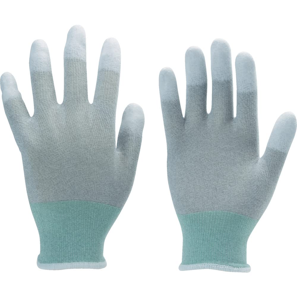 

TRUSCO Gloves Coated 10 Gray [Bulk Sale] Anti-Static (Urethane Fingertips), Medium, Pairs, серый