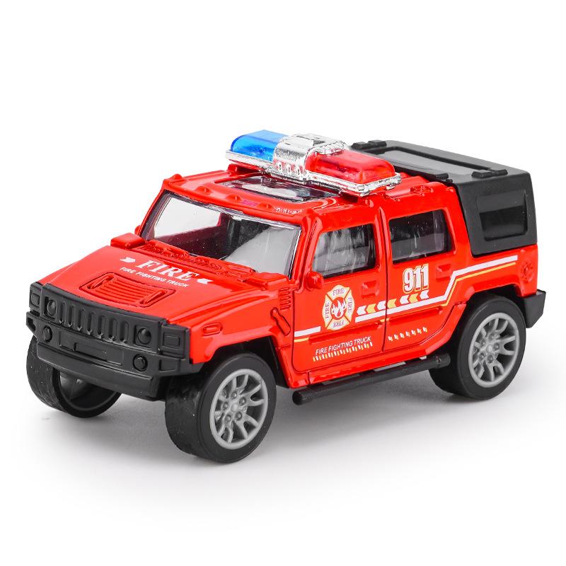 1:64 Diecast Geländepolizeiauto Modell Mini Spielzeugfahrzeug für Jungen, Simulationslegierung Streifenwagen Greifautomat Spielzeug Geschenk