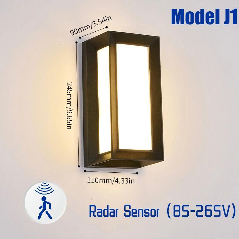 LED Wall Lamp Light Motion Sensor Radar 6W 16W AC85-265V Cold White Warm White IP66 Waterproof For Porch Outdoor Garden