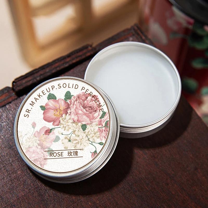 Solid parfyme Bærbar Solid Balm Langvarige dufter Friske og elegante kvinnelige solide parfymer Kroppsaroma Deodorant