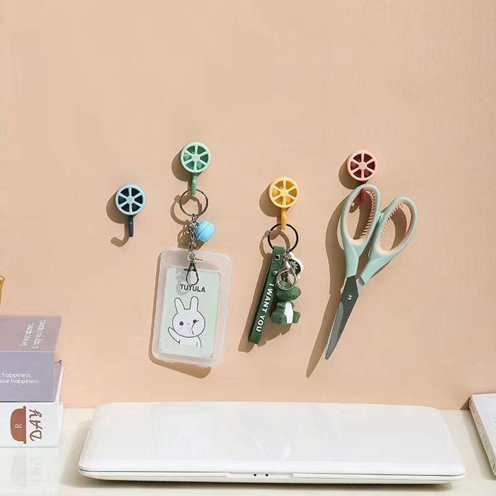 

10Pcs Punch-Free Clothes Hanger Plastic Key Hanger Cute Lemon Hook Kitchen