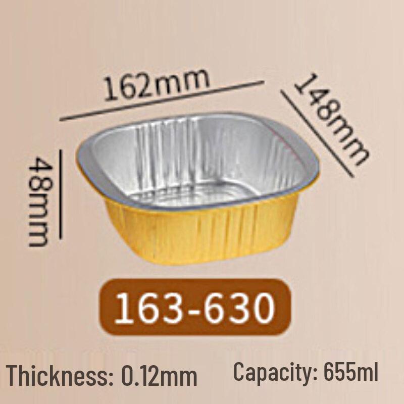 Min Nai Gold Rectangular Aluminum Foil Takeaway Containers