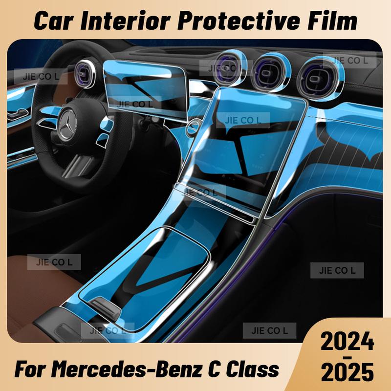 Anti-scratch Car Interior Center Console Media Dashboard Navigation TPU Protector Film For Mercedes Benz C Class 2024 2025