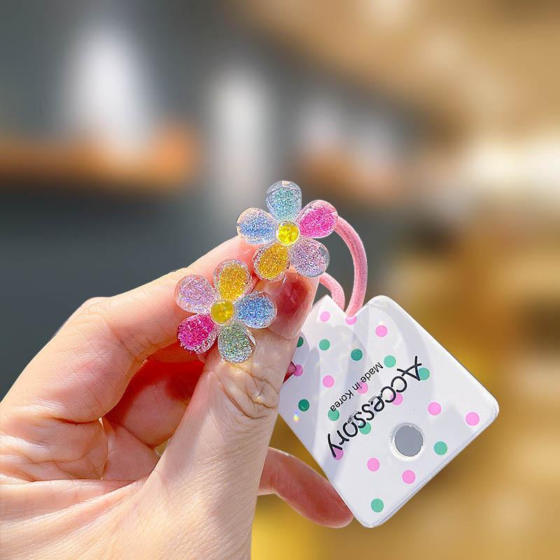 Kinder Pailletten Floral Elastische Haarbänder Gummiband Haargummi Prinzessin Kawaii Haarseil Kopfbedeckung Mädchen Kinder Haarschmuck
