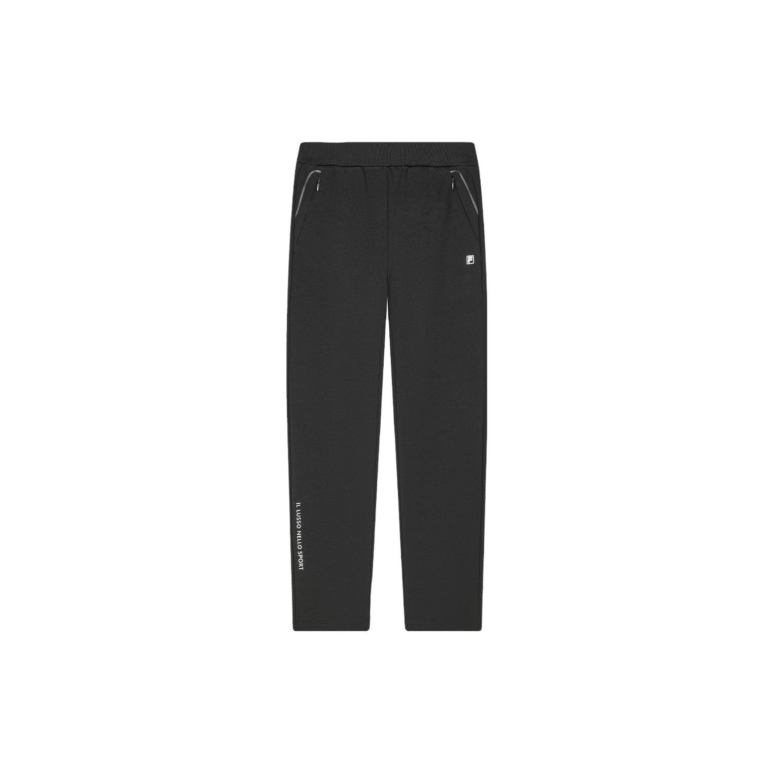 

FILA Solid Color Straight Leg Knit Sports Pants Women bottoms Black F11W347612A-BK S
