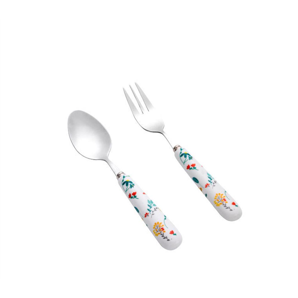 Children Tableware Stainless Steel Spoon Body Forging Cartoon Lovable Portable Creative Idea Childrens Dessert Spoon And Fork